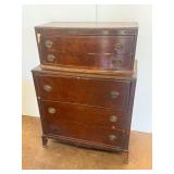 Antique Mahogany Chest of Drawers... some damage/see photos