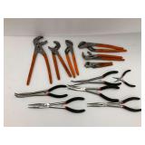 Mixed Lot of Pliers: Slip Joint, Needle Nose & More