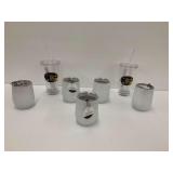Lot of 7 Tumblers: Mainstays Stainless Steel & LED Lighted Double Wall Tumblers