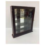 Wooden Wall Display Cabinet with Glass Door & Key
