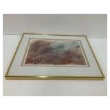 Framed Watercolor - Autumn Trees, Signed