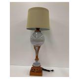 Unique Sphere Table Lamp with Figural Accents... works