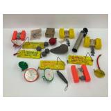 Fishing Tackle and Accessories: Yellow Bird Planers, Weights, and More
