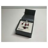 Sterling Silver Brilliance Fine Jewelry Created Ruby Set
