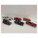 Six Diecast Model Cars - Chevrolet, Dodge Viper