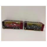 Two 1:18 Scale Diecast Cars: 1966 Dodge Charger and 1966 Oldsmobile Toronado
