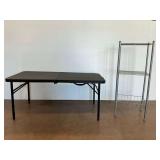 Folding Table and Wire Rack