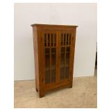 Wooden Display Cabinet with Glass Doors... some damage/needs repair