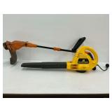 Worx WG119 Electric Grass Trimmer & McCulloch MB2203 Electric Blower... both work