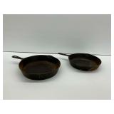 Griswold and Favorite Piqua Ware Cast Iron Skillets