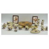 Early Provincial Hand Painted Japan Rooster Lot