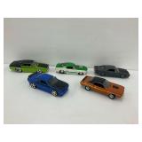 Five Diecast Model Cars - Dodge Challenger & Charger