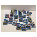 Group of 21 Hot Wheels Diecast Cars on Original Cards