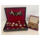 Assorted Jewelry: Cufflink and Tie Clip Assortment Including Masonic Set