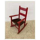 Small Red Painted Rocking Chair for Child or Doll