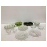 Assorted Glass Serving Pieces - Leaf Design, Bowls, Snack Sets & More