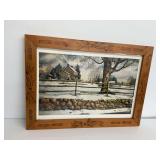 Framed N.P. Santoleri Winter Scene Print