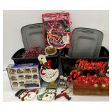 Holiday Decoration Lot - Includes Lights, Figures, and More