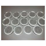 Set of 14 Glass Paperweights with Etched Family Crests