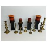 Metal and Other Candle Holders with Candles
