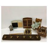 Assorted Collectibles and Home Decor: Doll, Mirror, Cabinet, Rocking Chair, and More