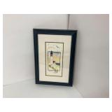 Framed Watercolor Print of a Lighthouse by D. Morgan 1996