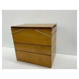 Wooden Storage Box with Lid and Handles