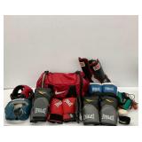 Mixed Martial Arts Training Gear - Nike Duffle, Everlast Gloves, Title Shin Guards