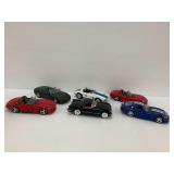 Six Diecast Car Models - Corvette and Viper Models