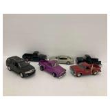 Six Diecast Model Cars and Trucks
