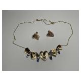 Krementz Heart Necklace and Earring Set