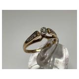 10K Yellow Gold Diamond Ring, Size 7