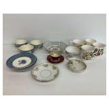 Various Fine China Cups, Saucers, and Serving Dishes