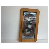 Hummingbird and Floral Stained Glass Window Panel