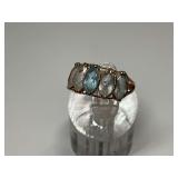 10K Gold Ring with Marquise Cut Stones