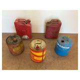 Five Gas and Kerosene Cans