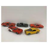 Assorted Model Cars: Plymouth Barracuda, General Lee, Pontiac GTO