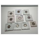 Mercury Dime Collection - Ten Coins