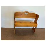 Pine Bench with Heart Design