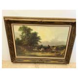 Gilt Framed Print of Pastoral Scene with Figures