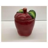 Apple Shaped Ceramic Cookie Jar with Lid