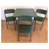 Metal Folding Card Table and Chairs