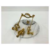 Brass Sundial Cannon on Marble Base