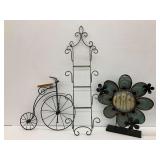 Metal Decorative Pieces - Bicycle, Plant, and Rack