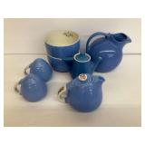 Hall Pottery Blue Dinnerware Set