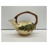 Vintage McCoy Pottery Teapot with Branch Handle and Leaf Design... missing lid