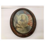 Framed Antique U.S. Engineer Military Portrait with Eagle and Flag