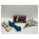 Toy Car and Plane Assortment: Hot Wheels Indy Car, Batmobile, and F-14 Tomcat