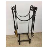 Wrought Iron Firewood Holder Tool Rack