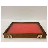 Wooden Display Case with Red Lining